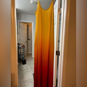 SHEIN Yellow and Red Gradient Dress